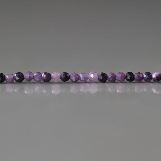 2mm Purple Fluorite Micro Faceted Beads 15" Genuine Gemstone Tiny Small Beads for Jewelry Making Beading Craft Gift Seed Beads