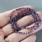 2mm Purple Fluorite Beads - Tiny Faceted Round Natural Gemstone 15" Strand