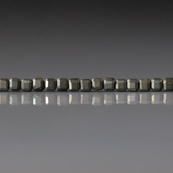 2mm Pyrite Cube Beads ‚Äì Tiny Natural Gemstone 15" Strand