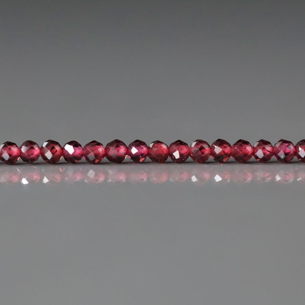 2mm AAA Pyrope Garnet Beads Faceted Round Beads 15" Natural Garnet Gemstone Beads Beading Crafter Gift January Birthstone