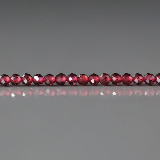 2mm AAA Pyrope Garnet Beads Faceted Round Beads 15" Natural Garnet Gemstone Beads Beading Crafter Gift January Birthstone