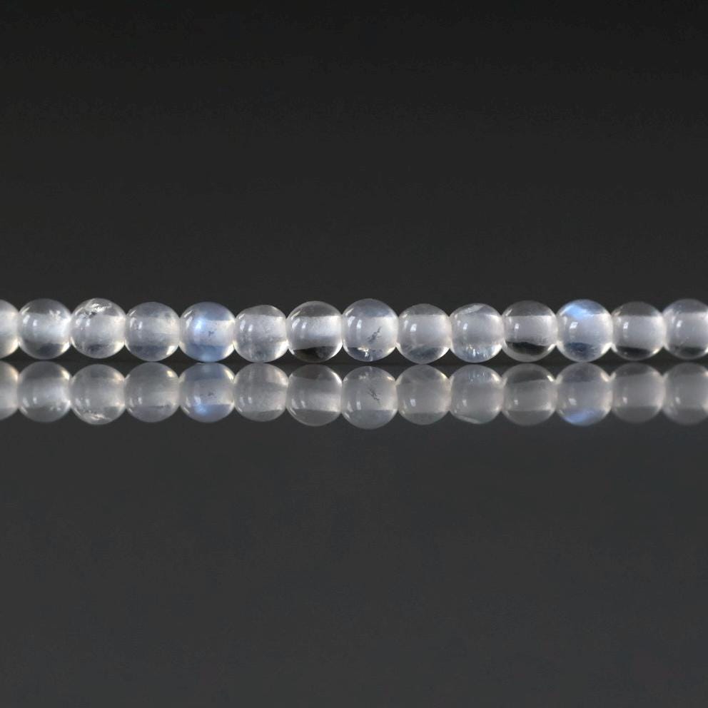 2mm Rainbow Moonstone Beads ‚Äì Tiny Smooth Round Natural Gemstone 15" Strand