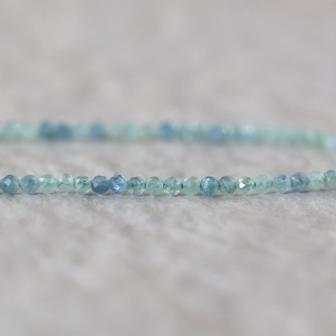 2mm Rare Blue Mint Green Kyanite Beads Faceted Round Natural Gemstone for DIY Jewelry Making Beading Supplies