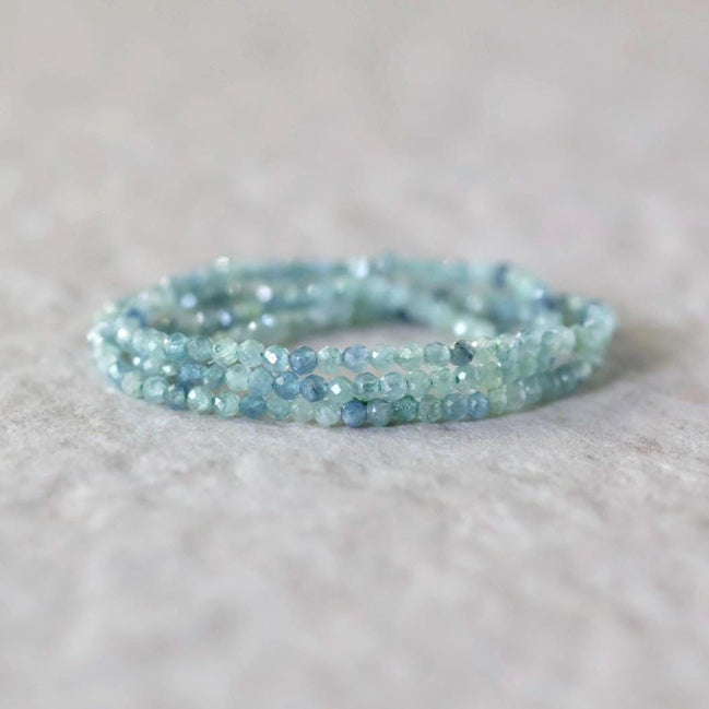 2mm Rare Blue Mint Green Kyanite Beads Faceted Round Natural Gemstone for DIY Jewelry Making Beading Supplies