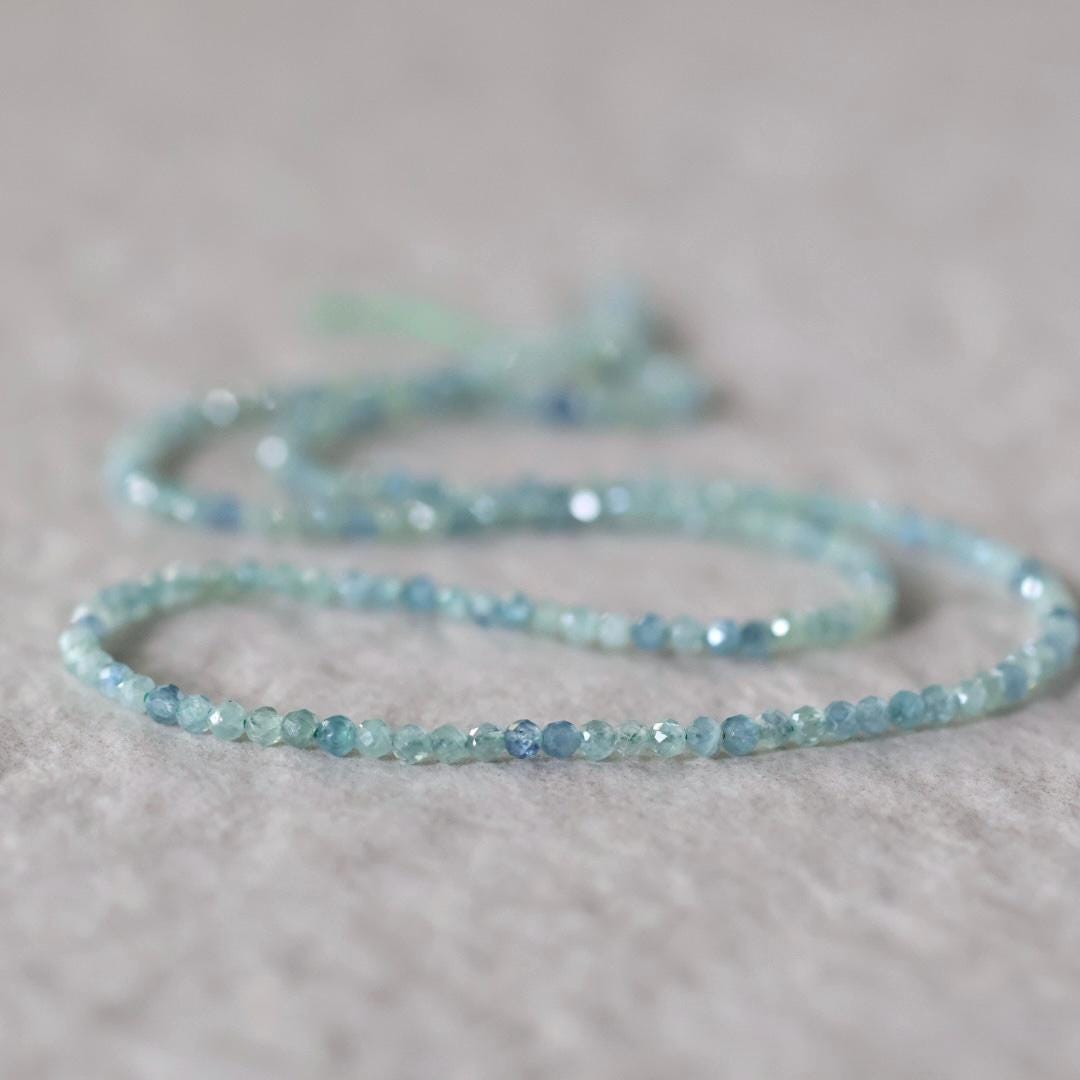 2mm Rare Blue Mint Green Kyanite Beads Faceted Round Natural Gemstone for DIY Jewelry Making Beading Supplies