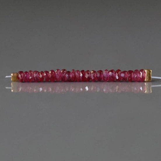 2mm Rare Mozambique Ruby Rondelle Beads Faceted Tiny AAA Ruby Gemstone Beads Gift July Birthstone DIY Jewelry Making Earrings, Necklace