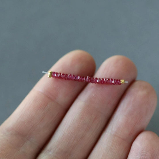 2mm Rare Mozambique Ruby Rondelle Beads Faceted Tiny AAA Ruby Gemstone Beads Gift July Birthstone DIY Jewelry Making Earrings, Necklace