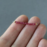 2mm Rare Mozambique Ruby Beads – Tiny Faceted Rondelle Natural Gemstone