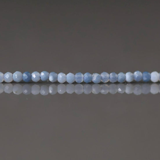 1.9mm 2mm Oregon Owyhee Blue Opal Cube Beads Strand 7" Faceted Genuine Gemstone Beads Natural Opal for Jewelry Making Beading Craft Gift