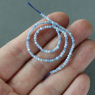 2mm Rare Oregon Owyhee Blue Opal Cube Beads 7" - Tiny Natural Gemstone