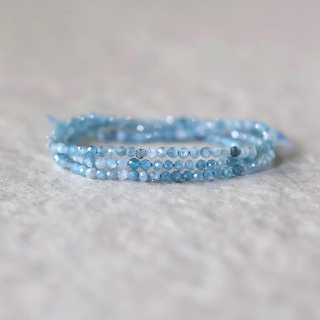 2mm Rare Paraiba Kyanite Beads Faceted Round Natural Gemstone for DIY Jewelry Making Beading Supplies