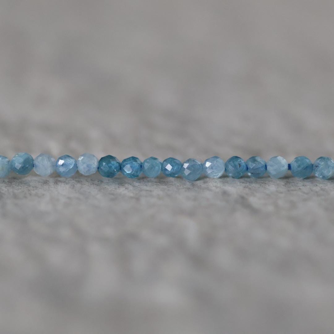 2mm Rare Paraiba Kyanite Beads Faceted Round Natural Gemstone for DIY Jewelry Making Beading Supplies