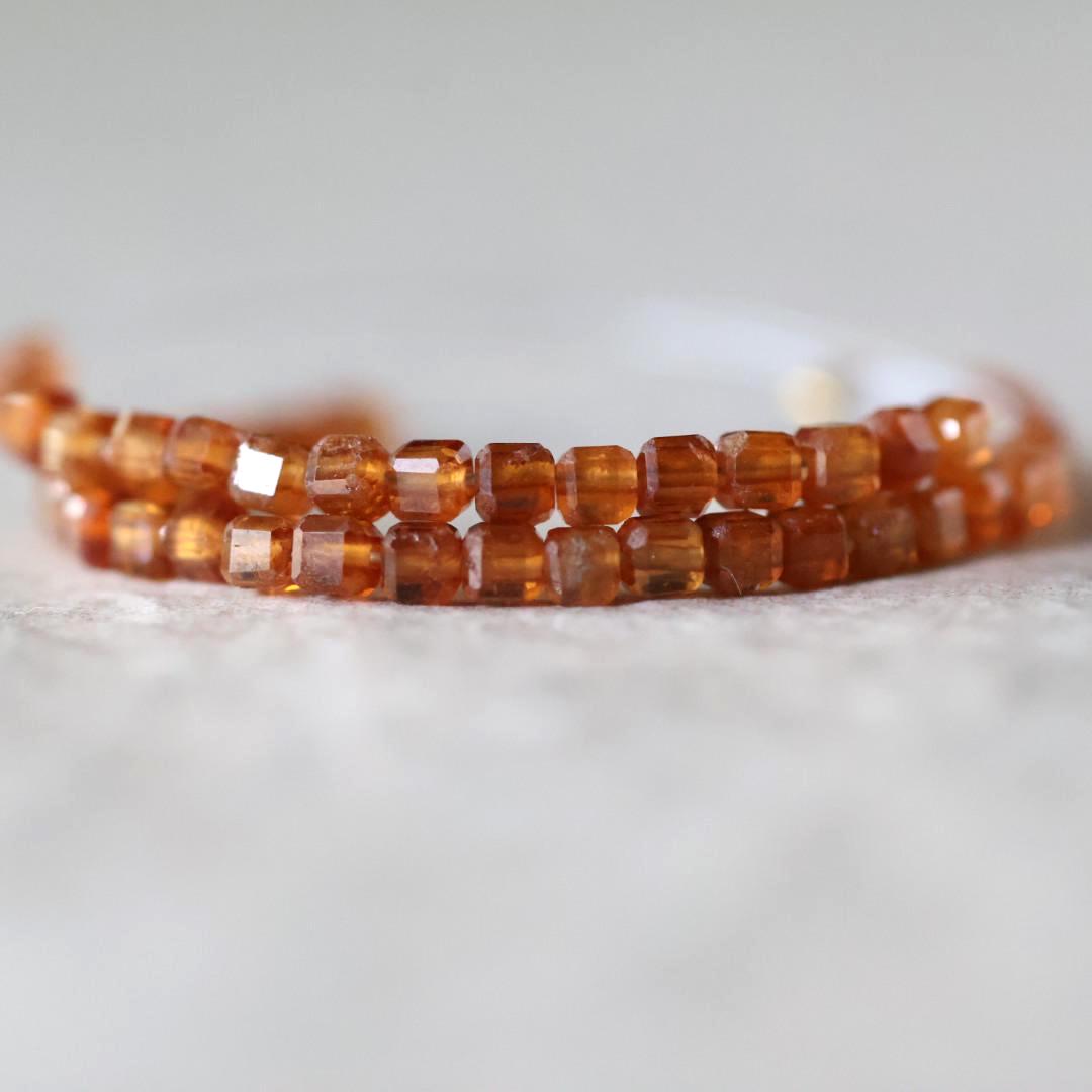 2mm Rare Topazolite Garnet Cube Beads Yellow Garnet Strand 4" Faceted Genuine Gemstone Natural for DIY Jewelry Making Earrings