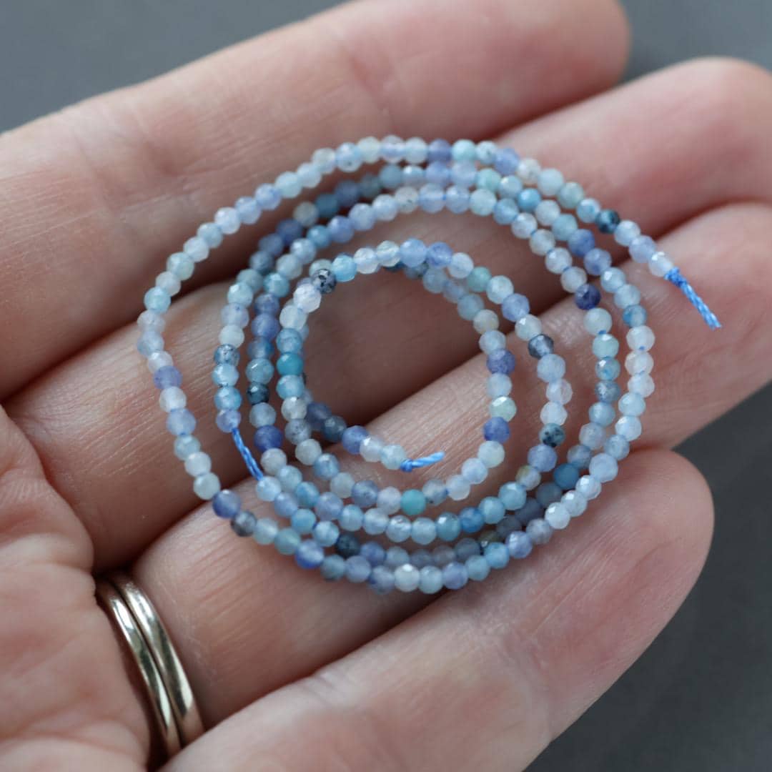 2mm Rare Trolleite Beads ‚Äì Tiny Faceted Round Natural Gemstone 15" Strand