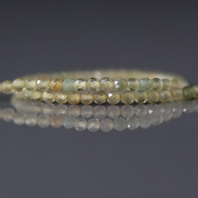 2mm Rare Yellow Apatite Faceted Beads 7" Bright Lemon Green Yellow Genuine Gemstone Beads for DIY Jewelry Making Beading Craft Gift Beads