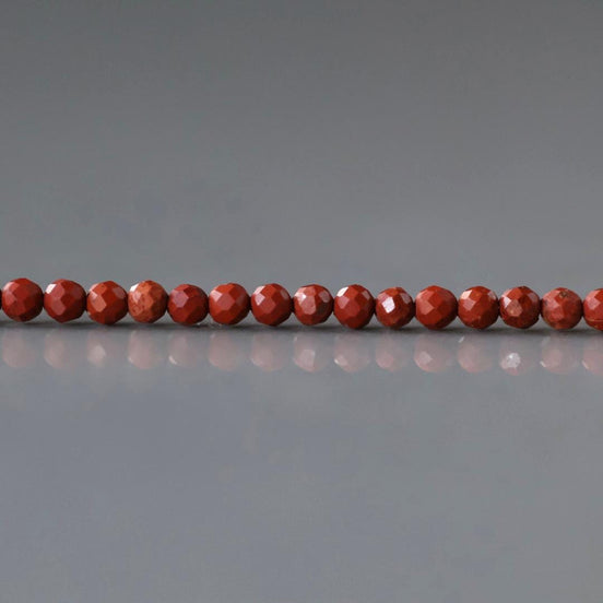 2mm Red Jasper Beads Micro Faceted Genuine Small Red Jasper Beads 15" Gemstone Beads for Jewelry Making Beading Gift for Crafter