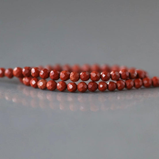 2mm Red Jasper Beads Micro Faceted Genuine Small Red Jasper Beads 15" Gemstone Beads for Jewelry Making Beading Gift for Crafter