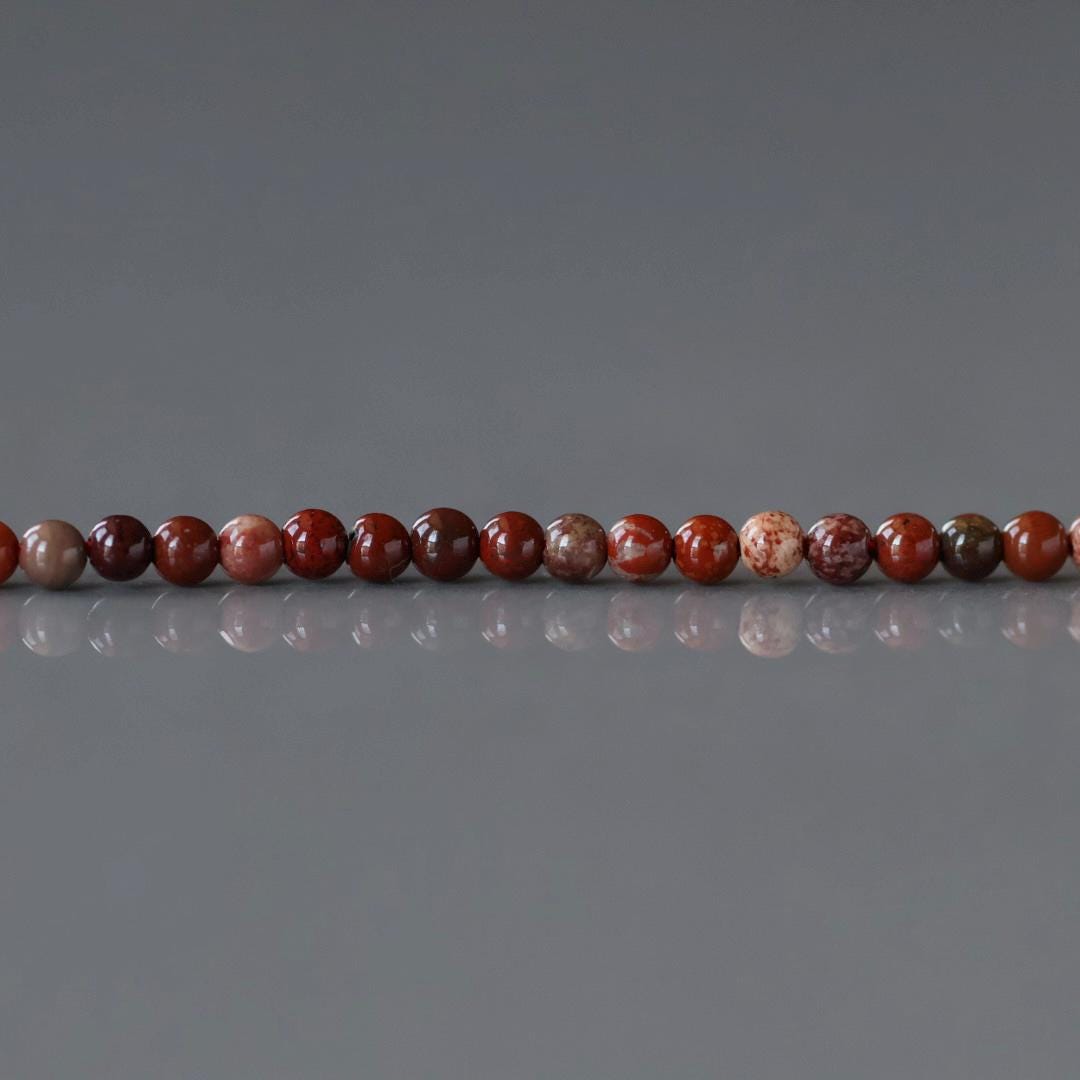 2mm Red Jasper Beads Smooth Genuine Small Red Jasper Beads 15" Gemstone Beads for Jewelry Making Beading Gift for Crafter