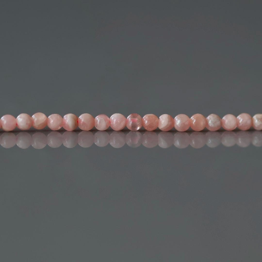 2mm Rhodochrosite Beads ‚Äì Tiny Smooth Round Natural Gemstone 15" Strand