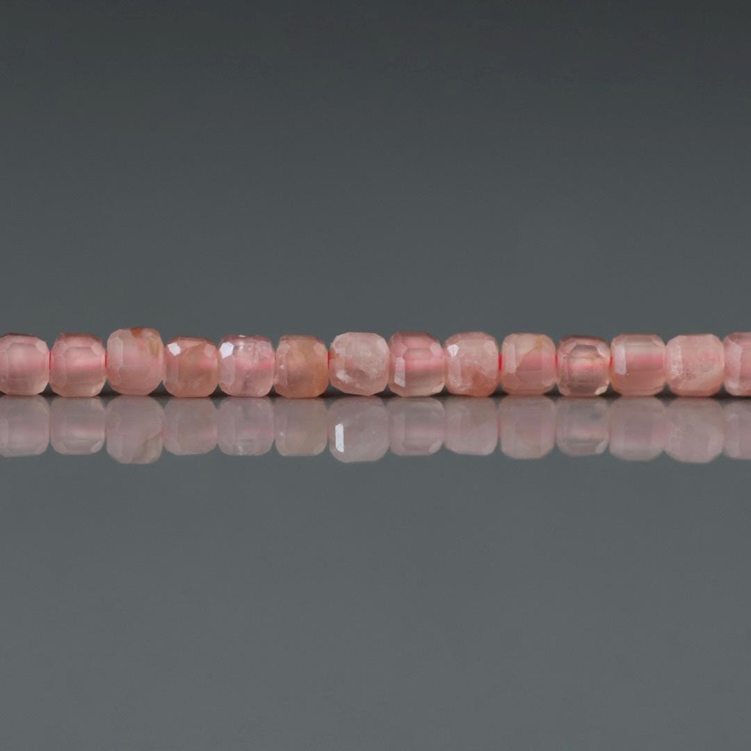 2mm Natural Rhodochrosite Cube Beads 15" Nude Pink Genuine Gemstone Beads Jewelry Making Beading Craft Gift Beads Self-Love Abundance