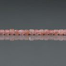 2mm Rhodochrosite Cube Beads - Tiny Cube Natural Gemstone 15" Strand