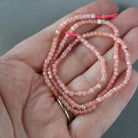 2mm Rhodochrosite Cube Beads - Tiny Cube Natural Gemstone 15" Strand
