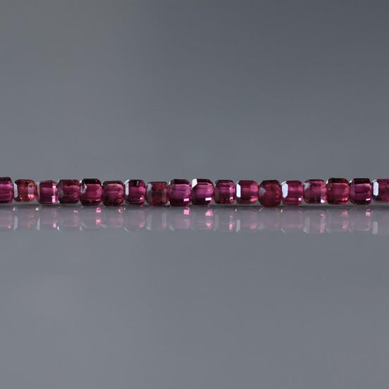 2mm AAA Rhodolite Garnet Beads Cube Faceted Beads 15" Natural Purple Garnet Gemstone Beads Beading Crafter Gift