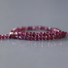 2mm Rhodolite Garnet Cube Beads - Tiny Faceted Cube Natural Gemstone 15" Strand
