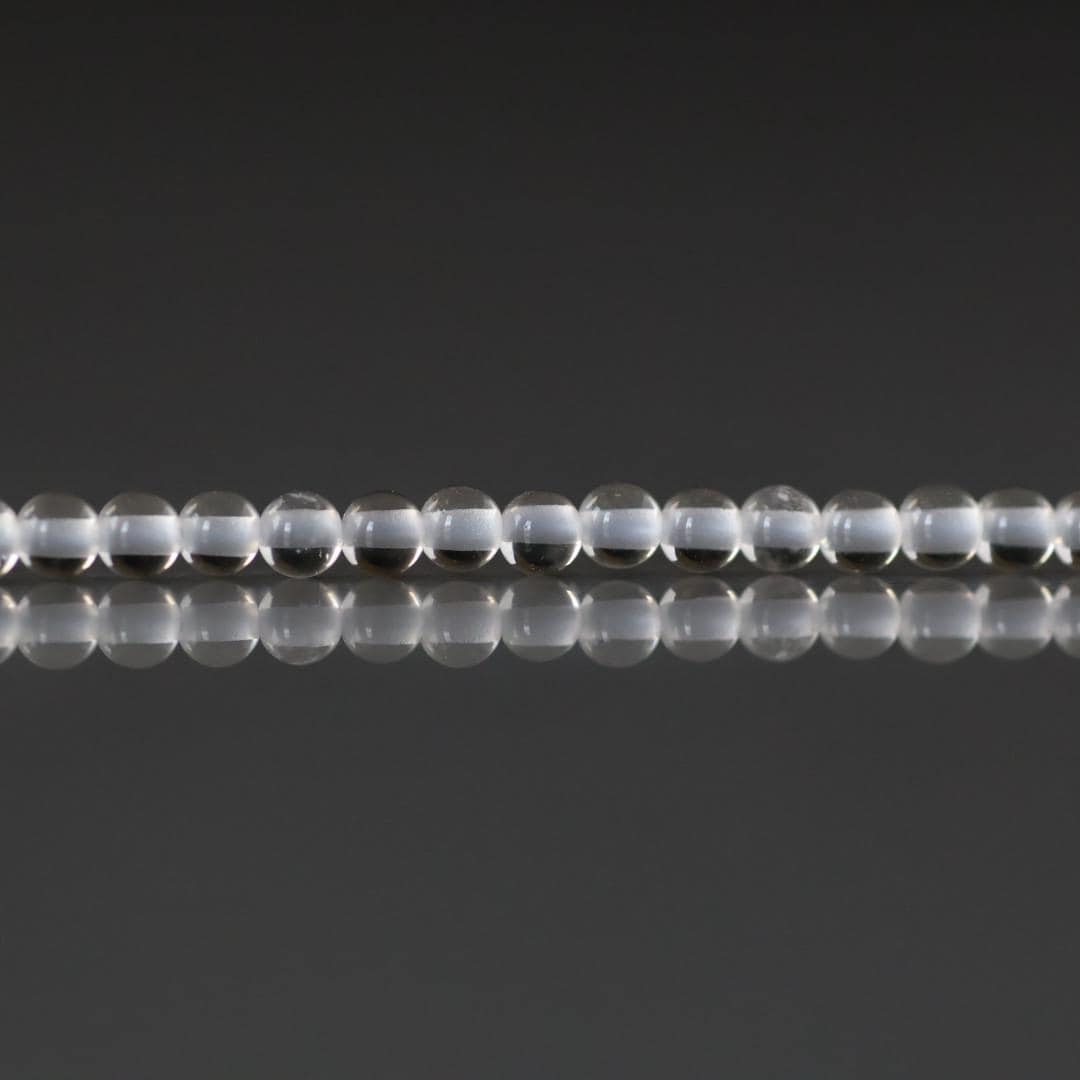 2mm Rock Quartz Beads ‚Äì Tiny Smooth Round Natural Gemstone 15" Strand