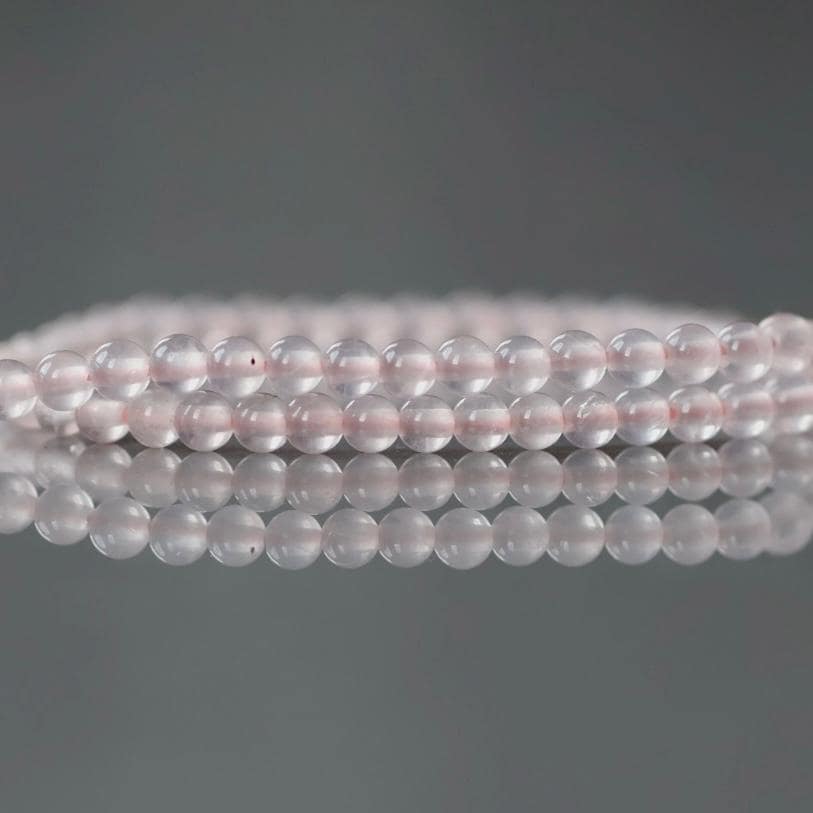2mm Rose Quartz Beads ‚Äì Tiny Smooth Round Natural Gemstone 15" Strand
