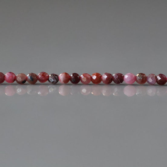 2mm Ruby Beads Micro Faceted Beads 15" Strand Natural Ruby Gemstone Beads Beading Crafter Gift July Birthstone DIY Jewelry