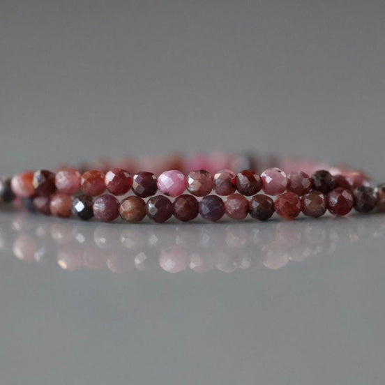 2mm Ruby Beads Micro Faceted Beads 15" Strand Natural Ruby Gemstone Beads Beading Crafter Gift July Birthstone DIY Jewelry