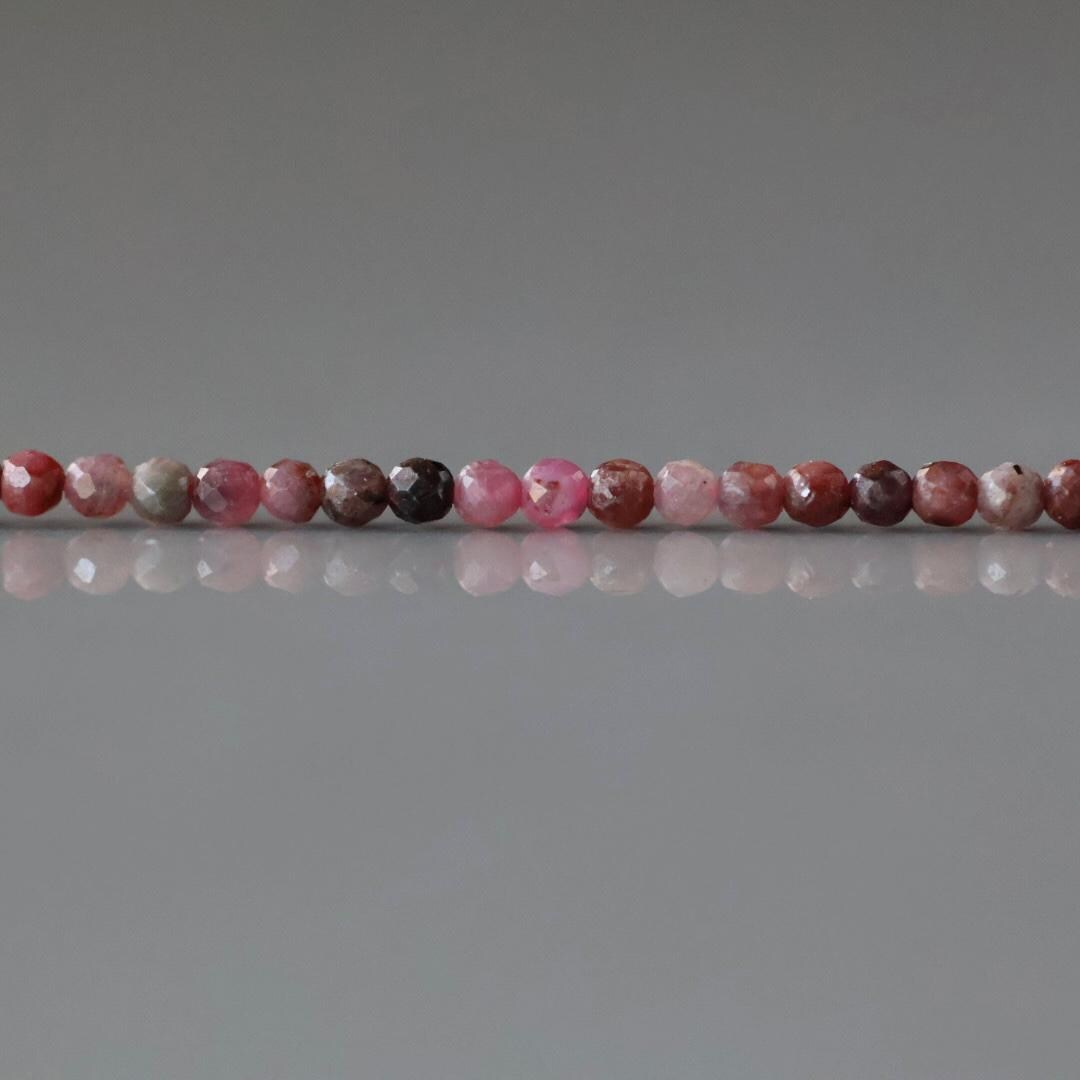2mm Ruby Beads - Tiny Faceted Round Natural Gemstone 15" Strand