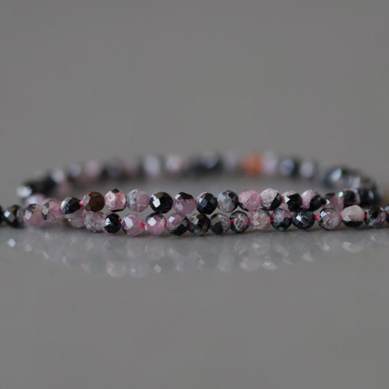 2mm Rare Ruby Beads with Black Matrix Micro Faceted Beads 15" Natural Gemstone Beads Seed Beading Crafter Gift July Birthstone DIY Jewelry