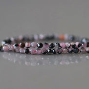 2mm Rare Ruby Beads with Black Matrix Micro Faceted Beads 15