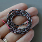 2mm Ruby with Black Matrix Beads ‚Äì Tiny Faceted Round Natural Gemstone 15" Strand