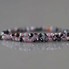 2mm Ruby with Black Matrix Beads ‚Äì Tiny Faceted Round Natural Gemstone 15" Strand