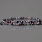 2mm Ruby with Black Matrix Beads ‚Äì Tiny Faceted Round Natural Gemstone 15" Strand
