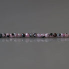 2mm Ruby with Black Matrix Beads ‚Äì Tiny Faceted Round Natural Gemstone 15" Strand