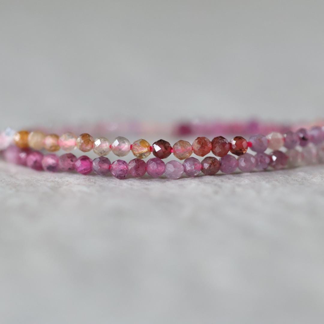 2mm Ruby Yellow Sapphire Faceted Beads Round Genuine Gemstone Tiny Beads 15” for DIY Jewelry Making Earring Supplies