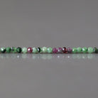 2mm Ruby Zoisite Beads ‚Äì Tiny Faceted Round Natural Gemstone 15" Strand