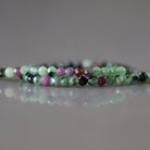 2mm Ruby Zoisite Beads ‚Äì Tiny Faceted Round Natural Gemstone 15" Strand