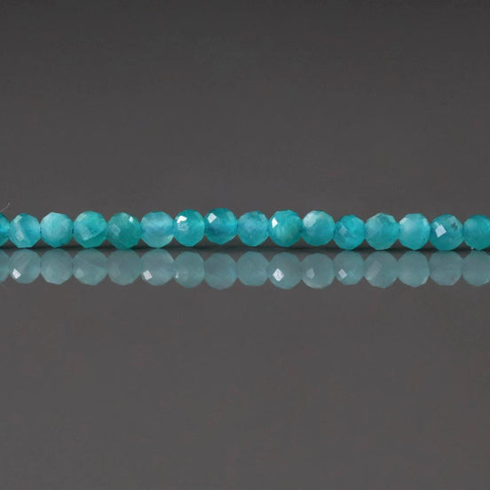 2mm AAA Russian Amazonite Faceted Beads Round Strand 7" Genuine Gemstone Beads for DIY Jewelry Making Beading Craft Gift Beads