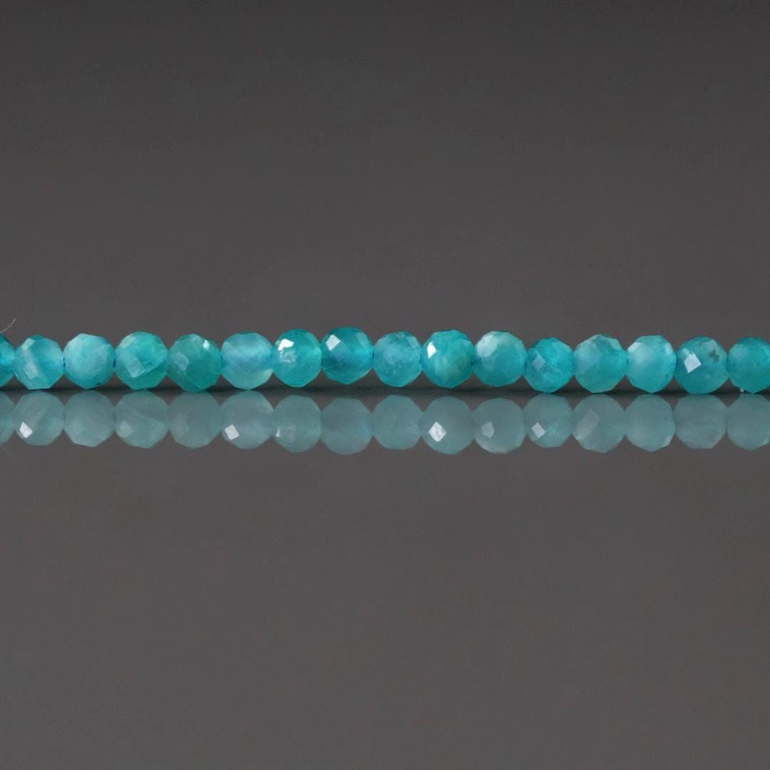 2mm Russian Amazonite Round Beads – Tiny Faceted Round Natural Gemstone