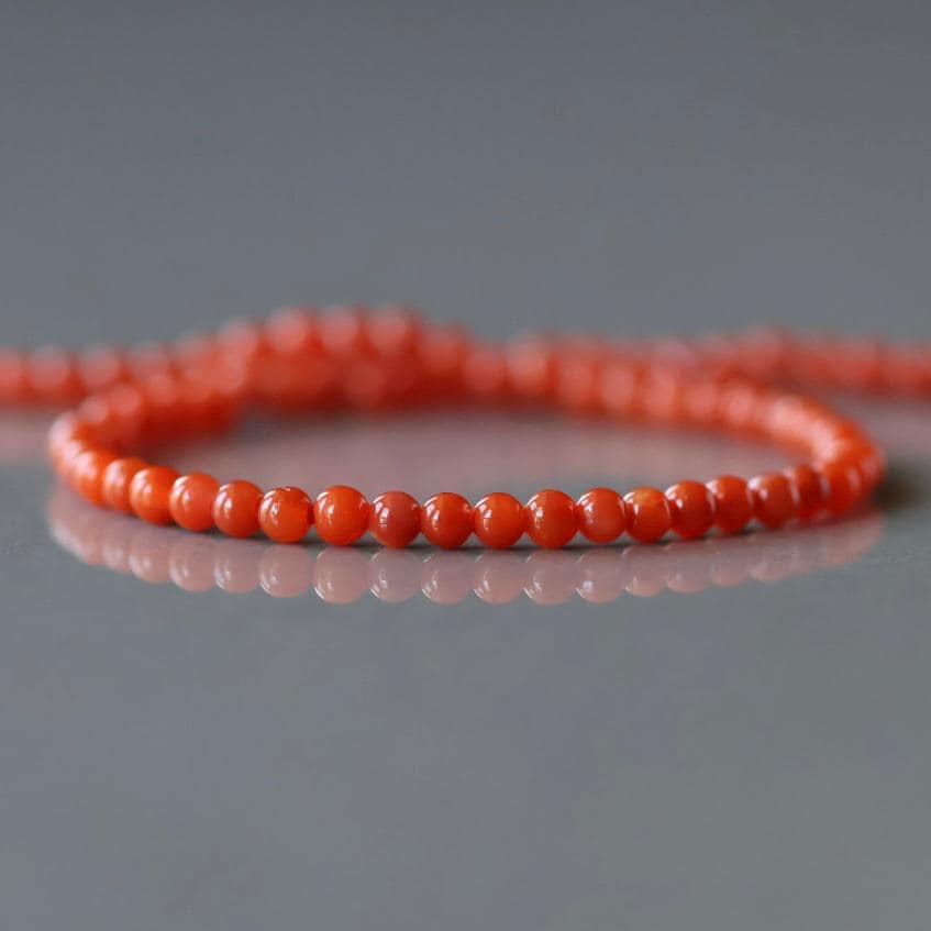 2mm Salmon Agate Beads ‚Äì Tiny Smooth Round Natural Gemstone 15" Strand