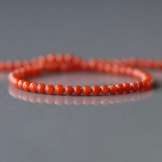 2mm Salmon Agate Beads ‚Äì Tiny Smooth Round Natural Gemstone 15" Strand