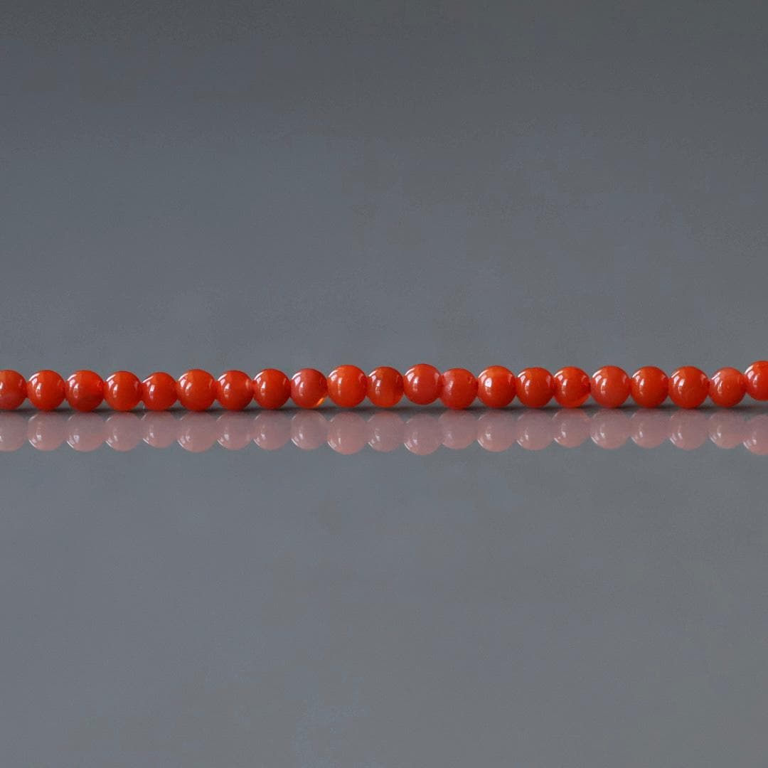 2mm Salmon Agate Beads ‚Äì Tiny Smooth Round Natural Gemstone 15" Strand