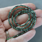 2mm Seraphinite Beads - Tiny Faceted Round Natural Gemstone 15" Strand