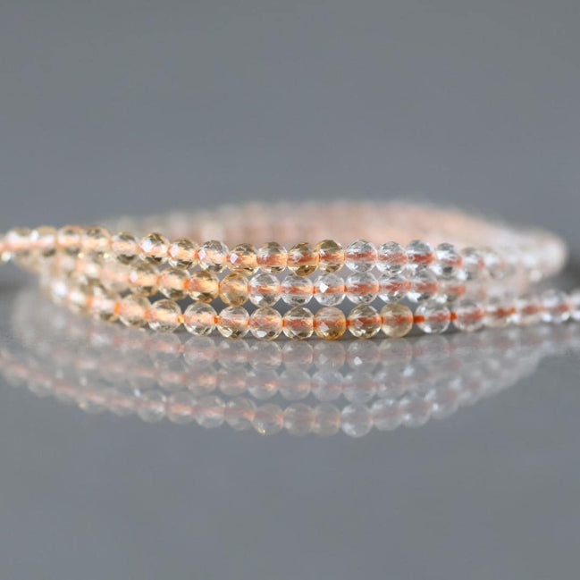 2mm Natural AAA Shaded Citrine Beads Micro Faceted 15" Genuine Gemstone Beads Jewelry Making Beading Craft Gift Beads November Birthstone