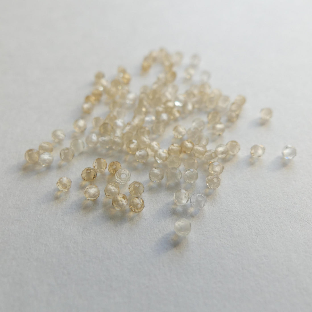 2mm Shaded Citrine Beads ‚Äì Tiny Faceted Round Natural Gemstone 15" Strand